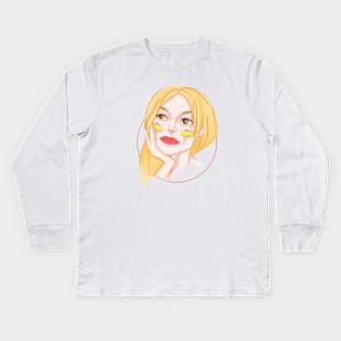 Girl with flower Kids Long Sleeve T-Shirt